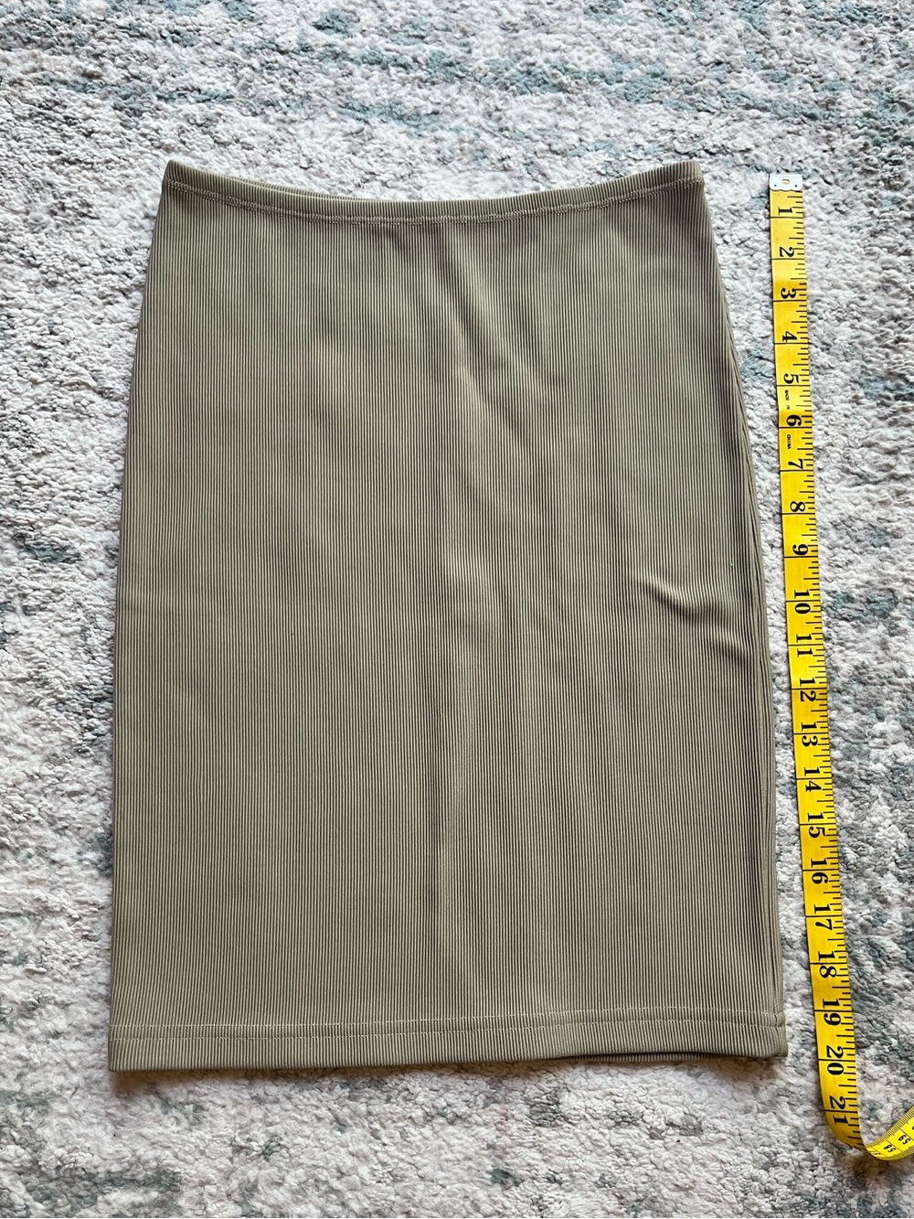 American Apparel Olive Ribbed Pencil Skirt
